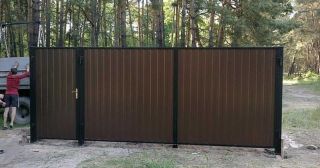 Купить распашные ворота из профнастила Елабуга, цена от 2777 руб.